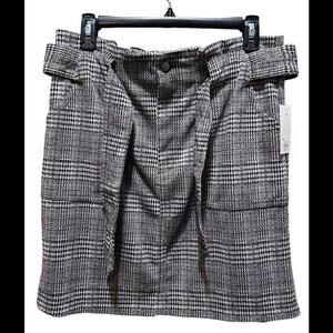So Womens Mini Paper Bag Waist Plaid Skirt and Self Tie Belt Size 15 NWT‎